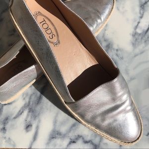 TOD’S Silver Slip On Shoes